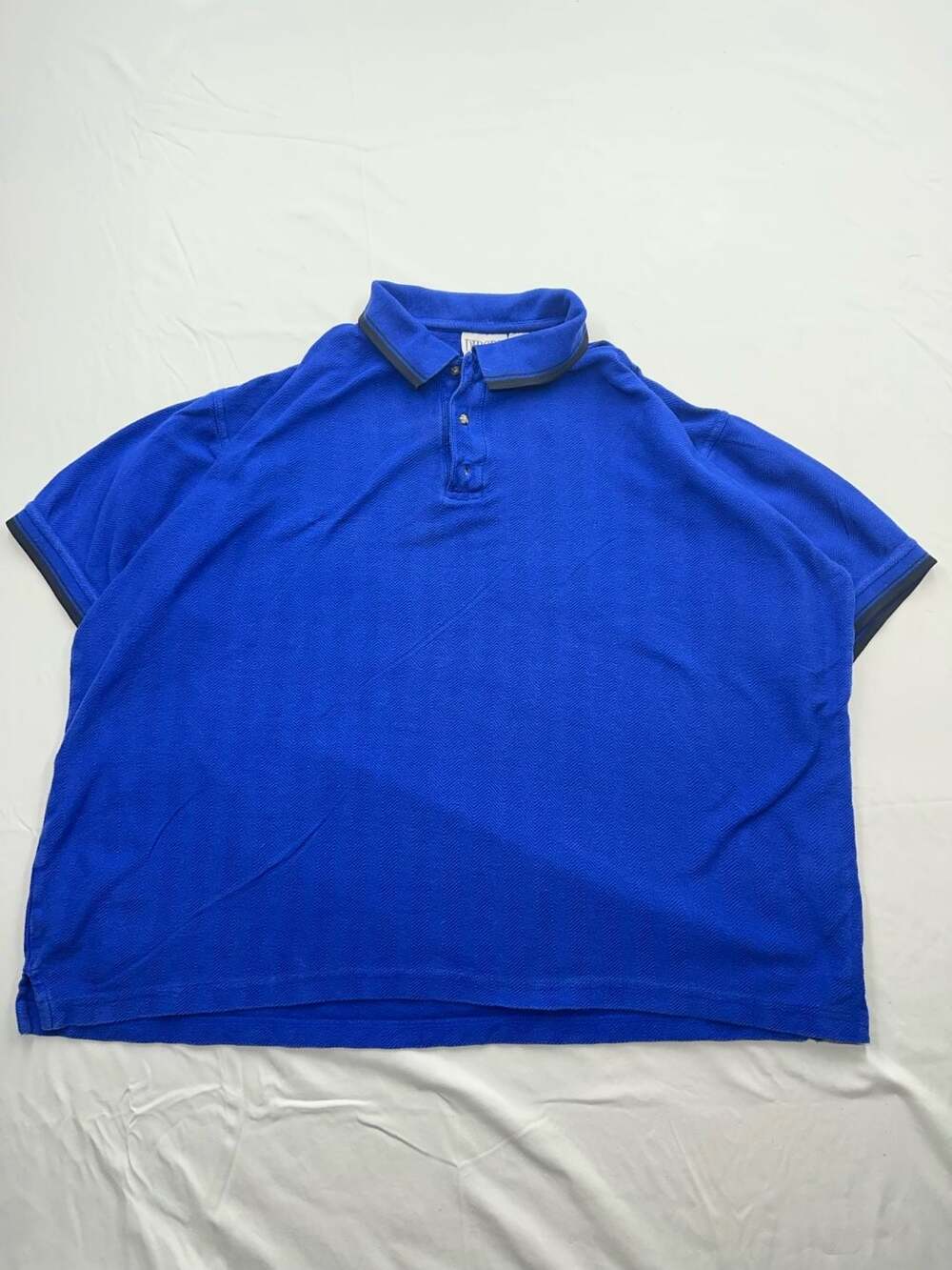Diport USA Men's Short Sleeve Herringbone Pattern Polo Shirt Blue 2XL